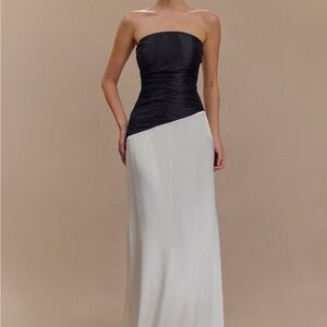 Meshki Strapless Black and White Dress Size XL